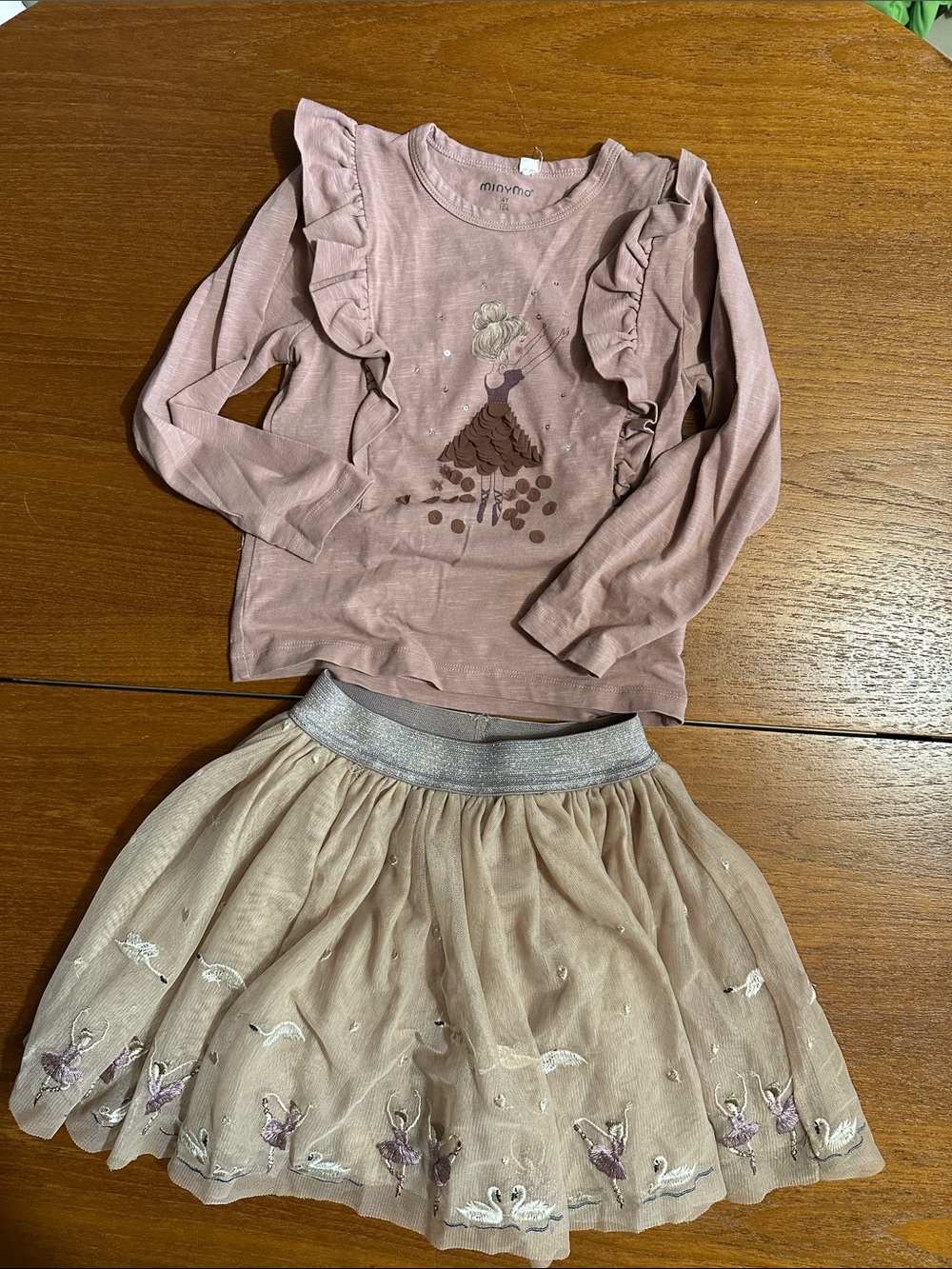 Minymo girls ballerina matching set 4T